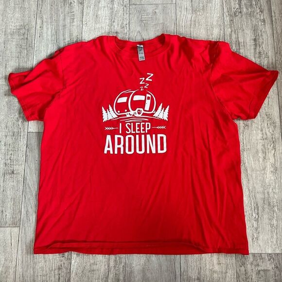 Gildan Other - NWOT I Sleep Around Red T-shirt 2XL